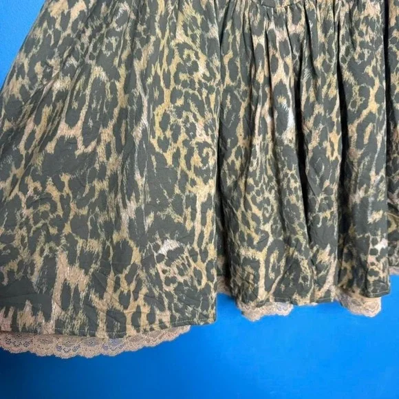 Nasty Gal Leopard Mini Dress Women's Size 8 Corset Lace Drop Waist Glam Punk - Picture 3 of 8